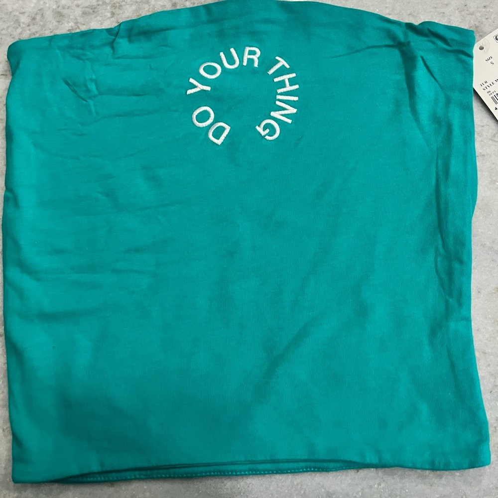 Teal Graphic Halter Top